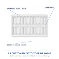 Boîte en plastique personnalisée avec blister et insert en PET pour matériel, plateau transparent, emballages personnalisés en plastique