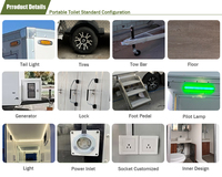 Toilette extérieure temporaire de remorque de salle de bains de luxe mobile portative pour des parcs et des extérieurs avec la fonction mobile de chasse