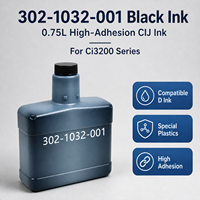 Encre plastique spéciale noire C 302-1032-001 0,75 L pour imprimante jet d'encre continu série Ci3200, marquage industriel de qualité supérieure