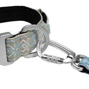 Conjunto de collar y correa tácticos para perro con diseño geométrico jacquard, con asa, de nailon ajustable, con forro acolchado suave, personalizado para entrenamiento al aire libre. - Product Image 4