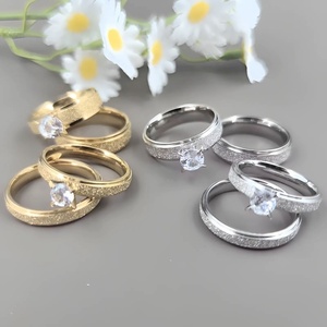 Anillos de Pareja Unisex de Acero Inoxidable con Microincrustaciones de Circonita, <span class=keywords><strong>Banda</strong></span> Simple Lisa, Estilo Hip-hop, Moda en Venta - Product Image 6