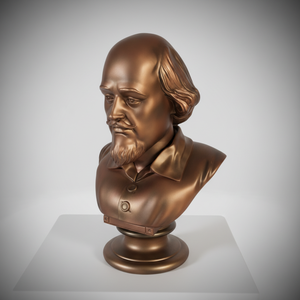 Estatua de Figura Personalizada, Busto Clásico de Bronce de William <span class=keywords><strong>Shakespeare</strong></span>, Escultura Decorativa Literaria para Biblioteca, Estudio, Oficina, Arte de Colección - Product Image 1