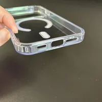Coque de téléphone rigide transparente magnétique à grande ouverture pour personnalisation DIY, protection pour XR à 17 Pro
