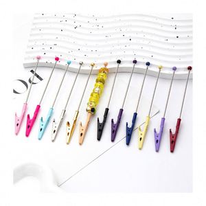 Pince crocodile en métal perlée créative DIY - Porte-mémos, pince pour cartes de visite, organisateur de bureau - Product Image 1