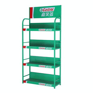 Estante de supermercado Yunong, metálico perforado, de una sola cara, vertical, de peso medio, para exhibición de bebidas y lubricantes. - Product Image 4
