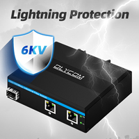 Konverter Serat Optik Mini 10/100/1000mbps Switch Jaringan Din 1SFP+2RJ45