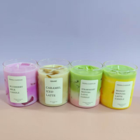 Handgemachte Gelwachskerzen mit Eis-Matcha-Latte & Eiskaffee-Aroma, Valentinstag- und Diwali-Geschenke, Großhandel Glaskerzen