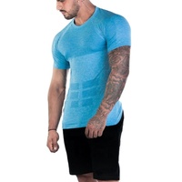 Vêtements de sport de fitness OEM, vêtements d'entraînement, vêtements de sport, logo personnalisé, t-shirt de sport pour homme à séchage rapide, ajusté, sans couture