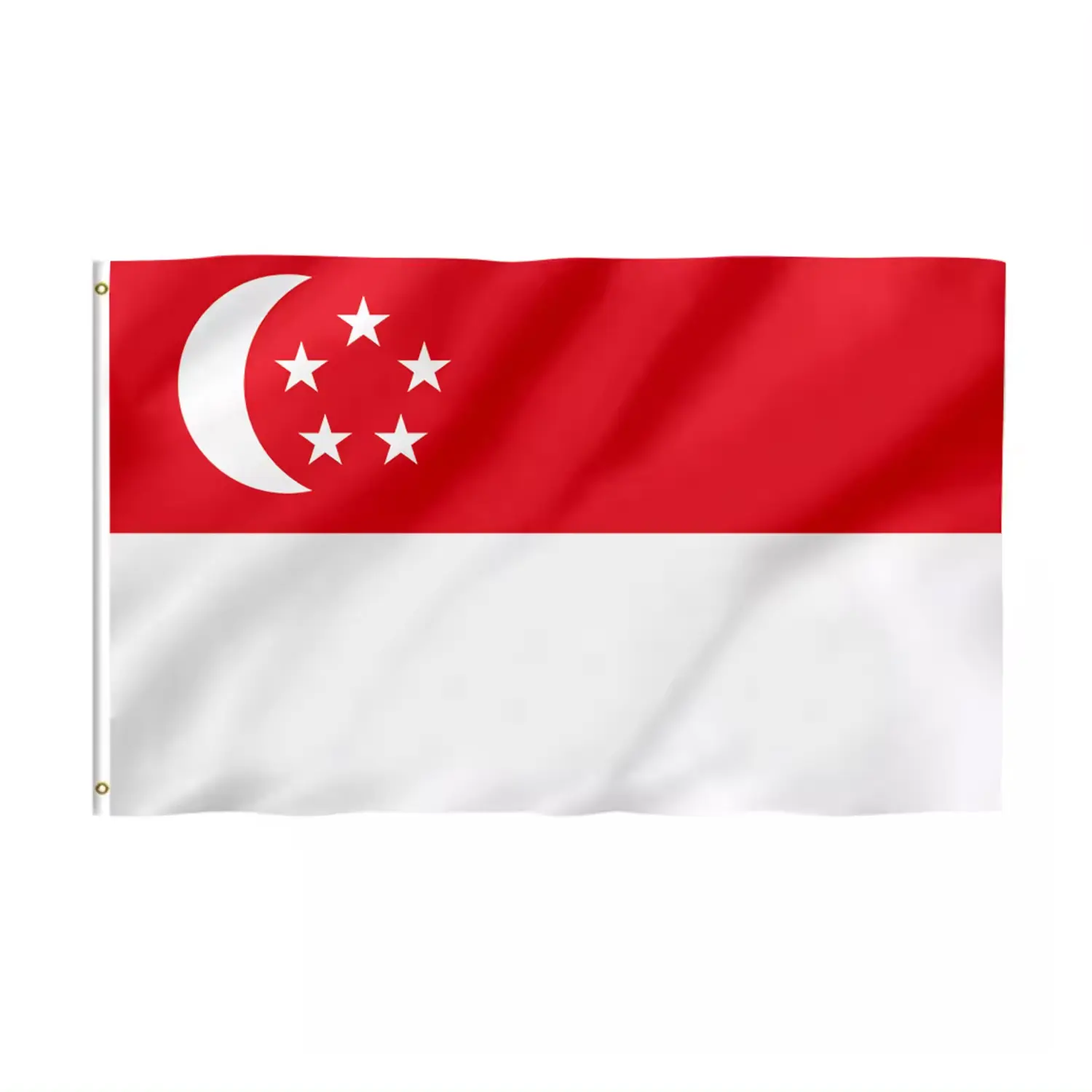 Bandera de lona personalizada de 3x5 pies, Bandera de Singapur, 100% poliéster, Bandera de doble puntada para actividades al aire libre