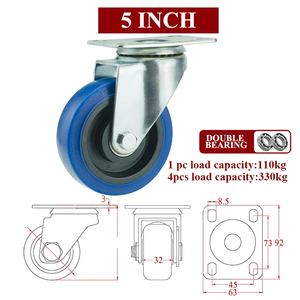 Casters Heavy Loads Rubber Swivel For <b>Furniture</b> Wheels Mover Noiseless Shelf Wheelbarrow Cart Hardwares Transporter Tire <b>Trolley</b> - Product Image 4