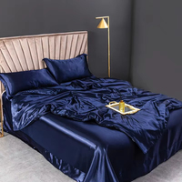 Parure de lit en soie pure 100% - Ensemble de couette haut de gamme - Housse de couette - Drap - Taies d'oreiller - 4 pièces - Luxe naturel