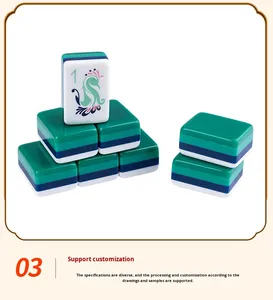 Tessere di Mahjong in Giada Verde Foresta Profonda dell'Artigiano, con Bordi Etnici Intricati per Collezionisti Esigenti - Product Image 6