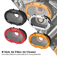 Cache de filtre à air en aluminium de style B pour moto Harley Dyna Softail Touring, avec fenêtre de visualisation pour filtre à air ovale