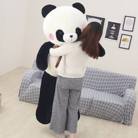 Grand ours en peluche panda avec nœud papillon brodé, coussin doux pour dormir, cadeau de Noël pour enfants