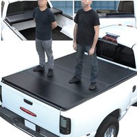 Couverture de tonneau rigide à trois volets en alliage d'aluminium 4X4 pour camion Conception enroulable universelle Verrouillage étanche pour camionnettes Ford F150