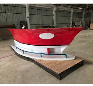 تصميم جديد لعام 2023: طاولة بار خشبية بيضاء وحمراء مطلية على شكل قارب، ديكور منزلي، طقم أثاث للبار - Product Image 1