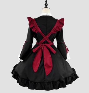 Ecowalson mujeres Lolita Maid Cosplay disfraz Anime Kawaii rojo estilo chino vestido de sirvienta traje de fiesta de <span class=keywords><strong>Halloween</strong></span> - Product Image 3