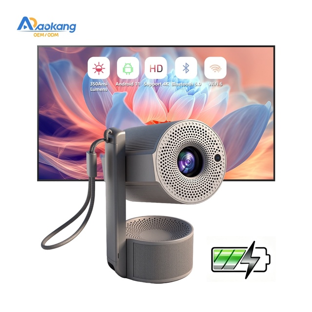 Android 11 Smart Projector Wifi6 Portable Rechargeable Projector Bt5.2 Outdoors 4k Video Projector With Battery