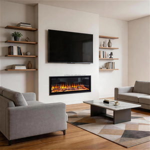Chimenea Eléctrica LED <span class=keywords><strong>de</strong></span> Alta Calidad para Insertar en <span class=keywords><strong>la</strong></span> <span class=keywords><strong>Pared</strong></span> <span class=keywords><strong>de</strong></span> <span class=keywords><strong>la</strong></span> Sala <span class=keywords><strong>de</strong></span> Estar, Moderna, 1500W, Ajustable, con Control Remoto y Llama Multicolor - Product Image 1