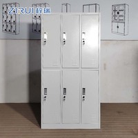 Armoire de rangement métallique à six compartiments en acier pour bureau et personnel - Vente en gros usine