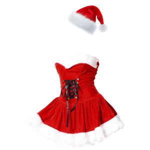 Vestido navideño de terciopelo rojo con escote en forma de A y cordones, traje de fiesta para mujer, tallas S-XXL - Product Image 5