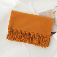 Pas cher Nouveau Tassel Écharpe Femmes Chaud Solide Couleur Cachemire Pashmina Châle Écharpe