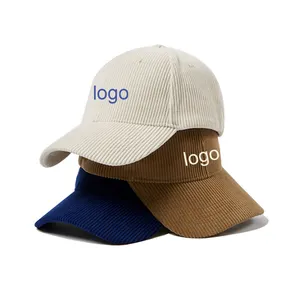 2023 New arrival high quality mens women baseball oem caps wholesale embroidered hat vintage corduroy baseball cap