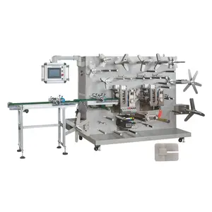 PLC control High Speed Automatic hygeian and sanitary adhesive plaster wound dressing band First Aid Band Packing making Machine