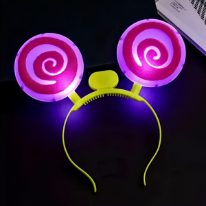 Top vente LED paillettes sucette bandeau en plastique luminescent épingle à cheveux pour les enfants retour à l'école Halloween Graduation Diwali - Product Image 4