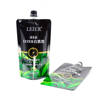 Pochette Doypack à bec verseur brillante et laminée, rechargeable, en plastique, 450 ml, pour liquide colorant capillaire, anti-odeur