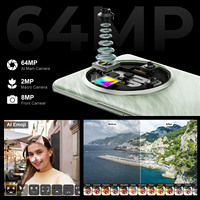 Fossibot S3 Pro, el Mejor Teléfono Inteligente con Android 14, 6+128 GB, Batería de 5000 mAh, Pantalla Dual AMOLED, Cámara de 64 MP, Huella Dactilar, Red Global EU