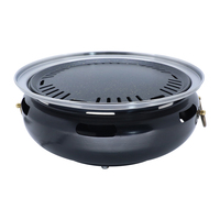 Pinnovo Table Ronde En Acier Inoxydable Barbecue Électrique Grill Table Coréenne Hibachi Restaurant Grill Table Commercial Coréen Bbq