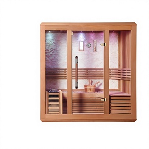 Ruang <span class=keywords><strong>Sauna</strong></span> Kayu Solid Uap Basah Komersial Tahan Lama Model Tradisional untuk 6-8 Orang Desain Baru Rumah <span class=keywords><strong>Sauna</strong></span> Kubah - Product Image 1