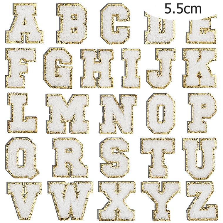 Patchs Lettres A-Z blanches