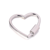 Mousquetons à ressort en forme de cœur, fermoirs, attaches métalliques pour porte-clés, sangles de sac, chaînes de chien, clips de fermeture à déclenchement, accessoires DIY