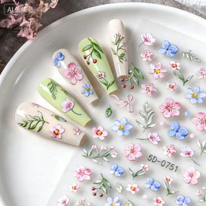 Suministros para <span class=keywords><strong>Uñas</strong></span>, Flores Moradas y Rosas, Pegatinas para <span class=keywords><strong>Uñas</strong></span> 5D, Calcomanías 3D para <span class=keywords><strong>Uñas</strong></span>, Productos de Belleza, Decoración de Manicura - Product Image 2