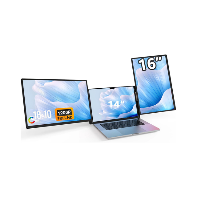 16-Inch Widescreen IPS LCD Panel Triple Monitor for PC Type C Interface Compatible 13-17 Inch Laptops for Portable Monitors