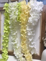 Bestseller Künstliche Hortensien-Blumenranken Girlande 2M Hängende Pflanzen Blumen Ohne Blätter und Stiel Hochzeits-Deckendekoration