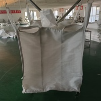 Sac Jumbo Ton Bag Conteneur Industriel en Vrac avec Corps à Quatre Panneaux, Sangles de Levage Demi-Boucle et Poches pour Chariot Élévateur