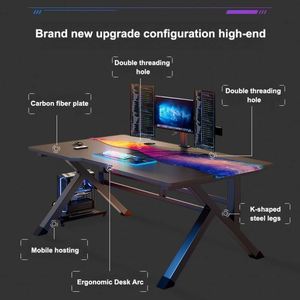 Scrivania per PC da Gaming Economica del Produttore con Luce LED RGB, Tavolo da <span class=keywords><strong>Corsa</strong></span> per PC - Product Image 2