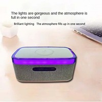 Intelligenter Bluetooth-Lautsprecher Kabelloses Ladegerät LED-Ambientelicht Wecker Nachtlicht Tragbarer Musik-Lautsprecher für den Nachttisch