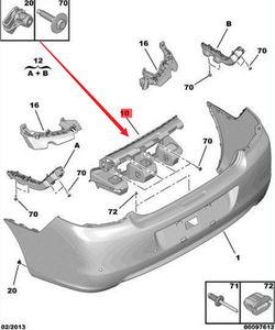 Nouveau support de pare-chocs arrière OE 1608707080 pour Peugeot 301 et pour Citroen <span class=keywords><strong>C</strong></span>-<span class=keywords><strong>Elysee</strong></span> - Product Image 2