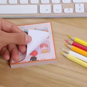 Promotion Fournitures Scolaires et de Bureau Bloc-Notes Autocollant Coloré Facile à Transporter & Notes Adhésives en Forme 100 Feuilles - Product Image 4