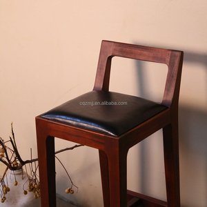 Chaise de bar de luxe en bois massif, tabouret de bar moderne, siège de bar hauteur comptoir, mobilier de restaurant, fournisseur en gros - Product Image 4