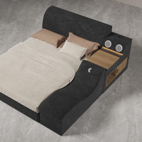 King-Size Luxus-Stoffbett mit USB HD-Projektor Modernes Design Drehfunktion Multifunktionales Klappbares Sofabett Maßgefertigt