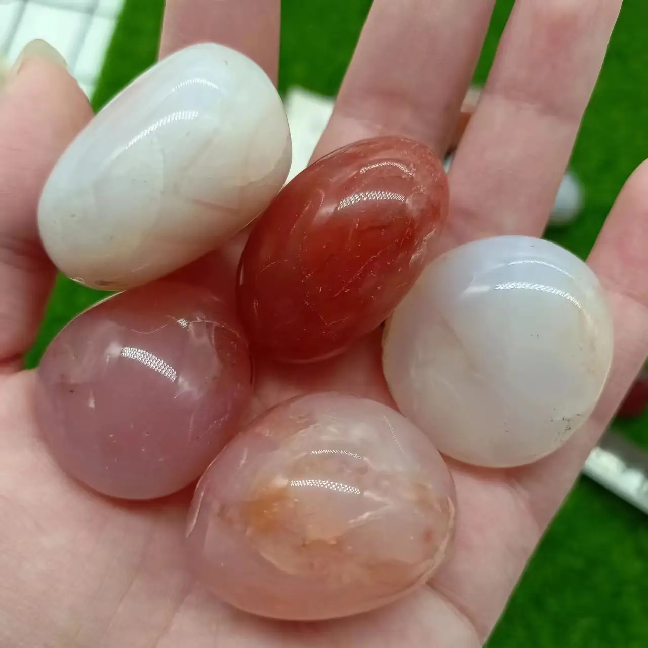 Alashan Agate hạt hoa mã não Vòng tay đá mã não đồ trang sức