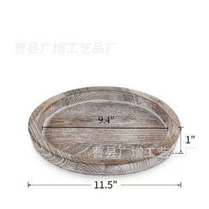 Plateau décoratif rond en bois avec porte-bougie et vase pour la décoration de table de mariage - Product Image 4