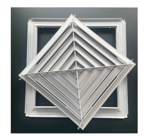 HVAC ตัวกระจายอากาศอลูมิเนียมทรงสี่เหลี่ยมใบมีดโค้งกรอบใหญ่สวยงาม - Product Image 3