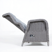 Joye Leisure Moderne Villa Garten PE-Rattan Verstellbarer Einzelsessel Outdoor-Möbel mit Aluminiumrahmen und Korbgeflecht-Rückenlehne