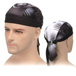 Bandana unisexe noir et blanc à double face imprimé, motif tie-dye à pois, motif œil de bête, foulard pour la tête, pour le cyclisme, la course à pied, les activités de plein air - Product Image 2
